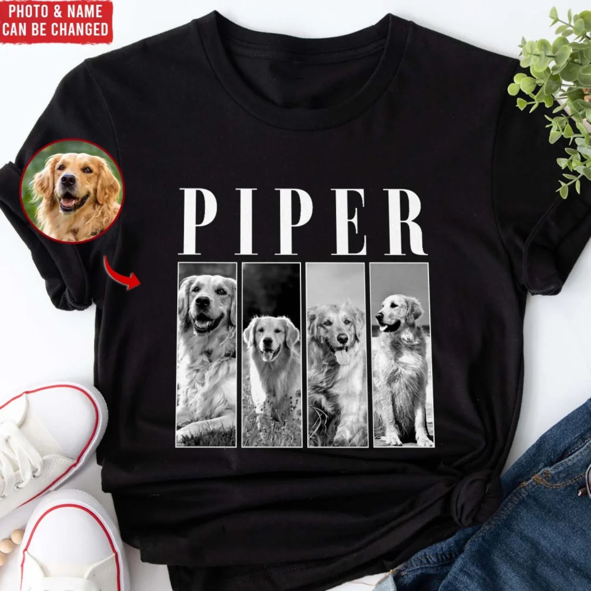 Custom Pets Photo - Personalized T-Shirt, Gift For Dog Mom, Dog Dad