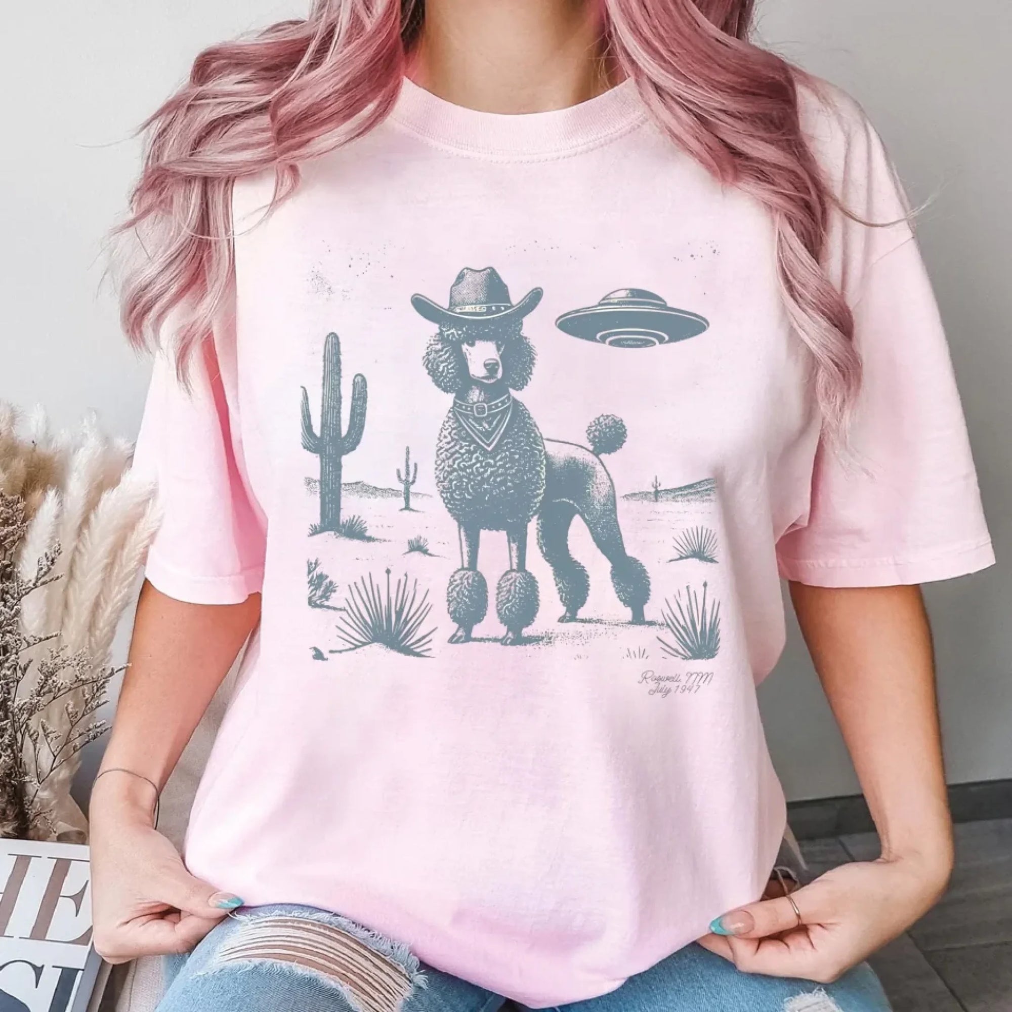 Dog Breed Vintage Shirt UFO Wester - Personalized T-Shirt, Gift For Dog Lovers