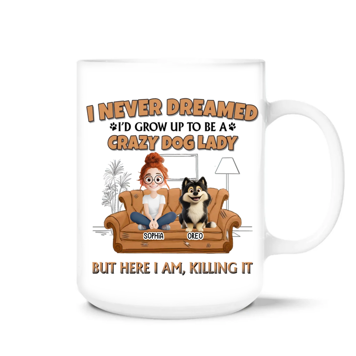 A Crazy Dog Lady - Personalized Mug, Gift for Dog Lovers, Dog Mom Gift, Mother's Day Gift for Dog Mom