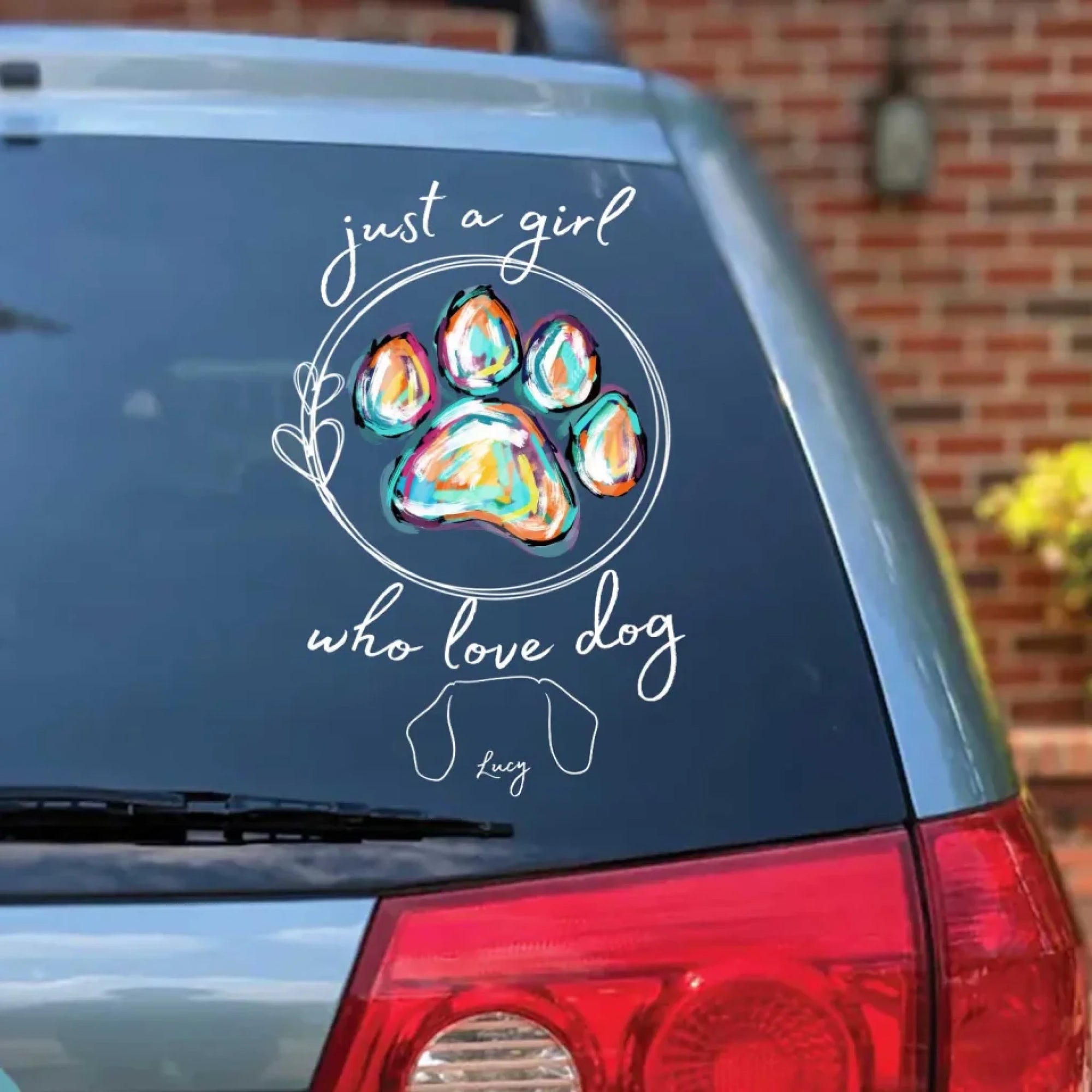 Dog Mom Gift, Just A Girl Who Love Dogs - Personalized Decal, Gift For Dog Lover