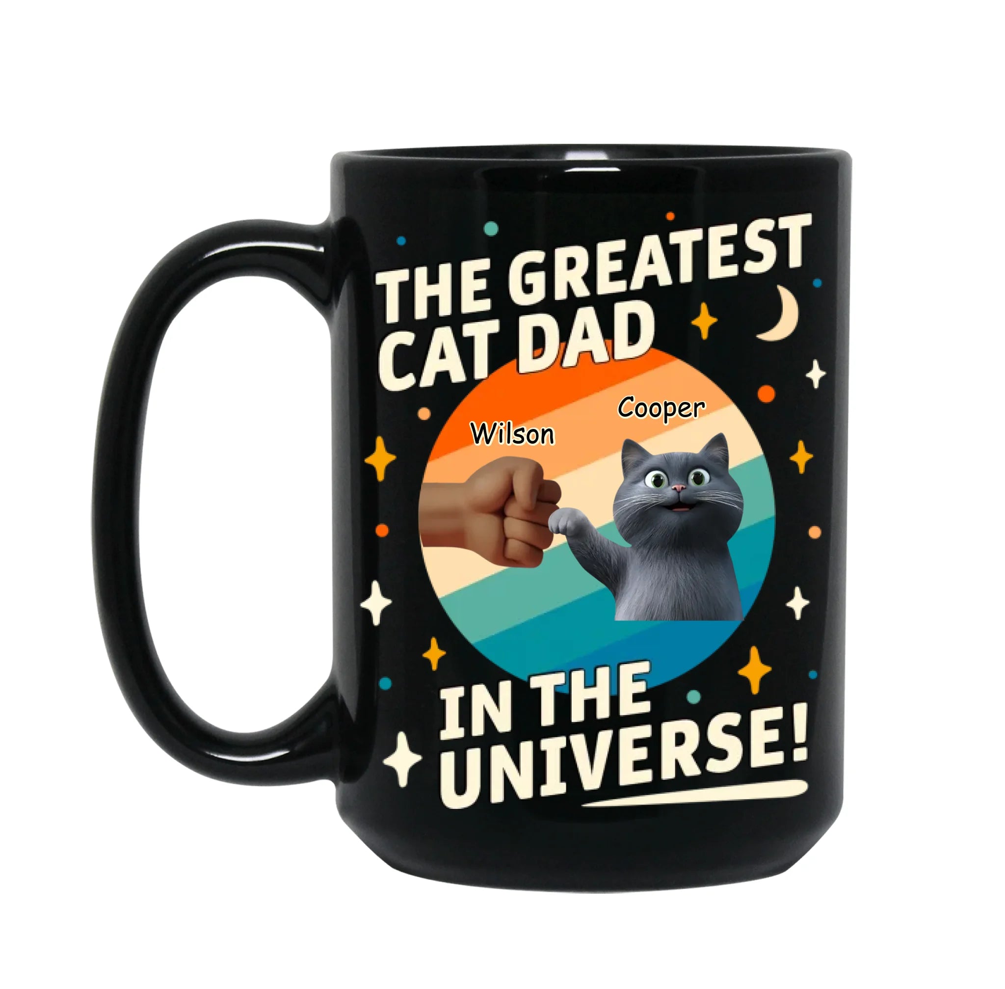 The Greatest Cat Dad In The Universe - Personalized Mug, Funny Gift for Cat Dad, Father's Day Gift for Cat Lover