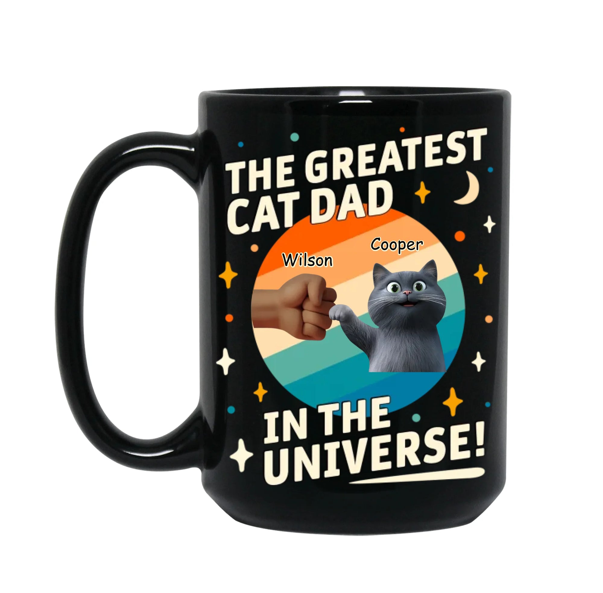 The Greatest Cat Dad In The Universe - Personalized Mug, Funny Gift for Cat Dad, Father's Day Gift for Cat Lover