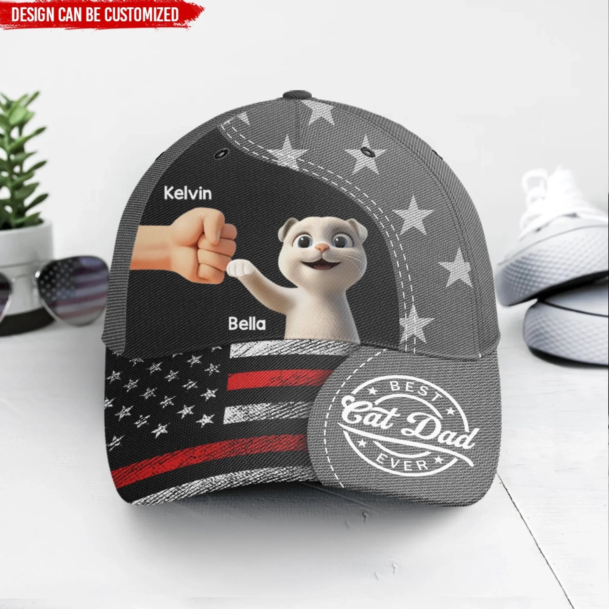 Best Cat Dad Ever - Personalized Cap, Gift for Cat Dad, Father's Day Gift