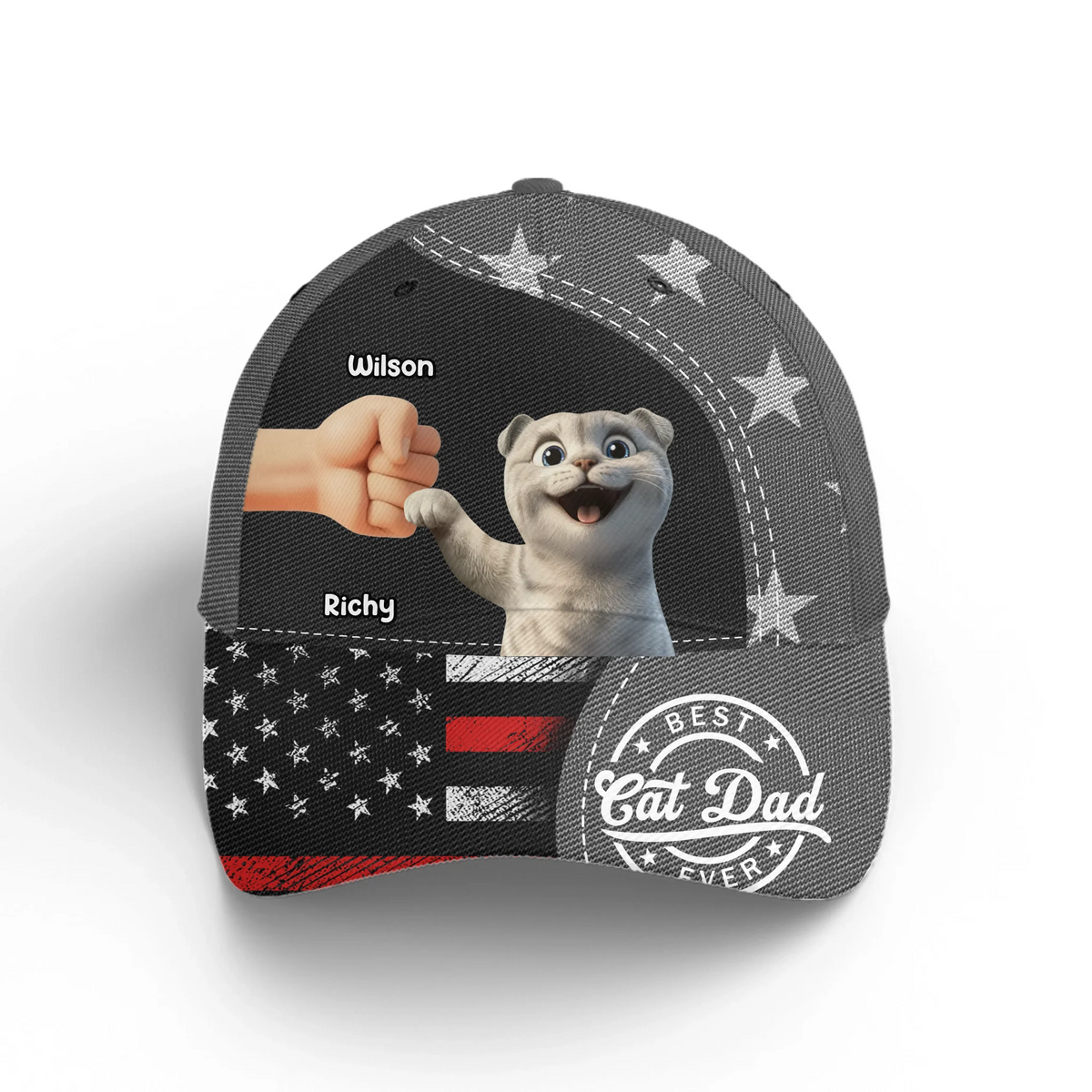 Best Cat Dad Ever - Personalized Cap, Gift for Cat Dad, Father&#39;s Day Gift