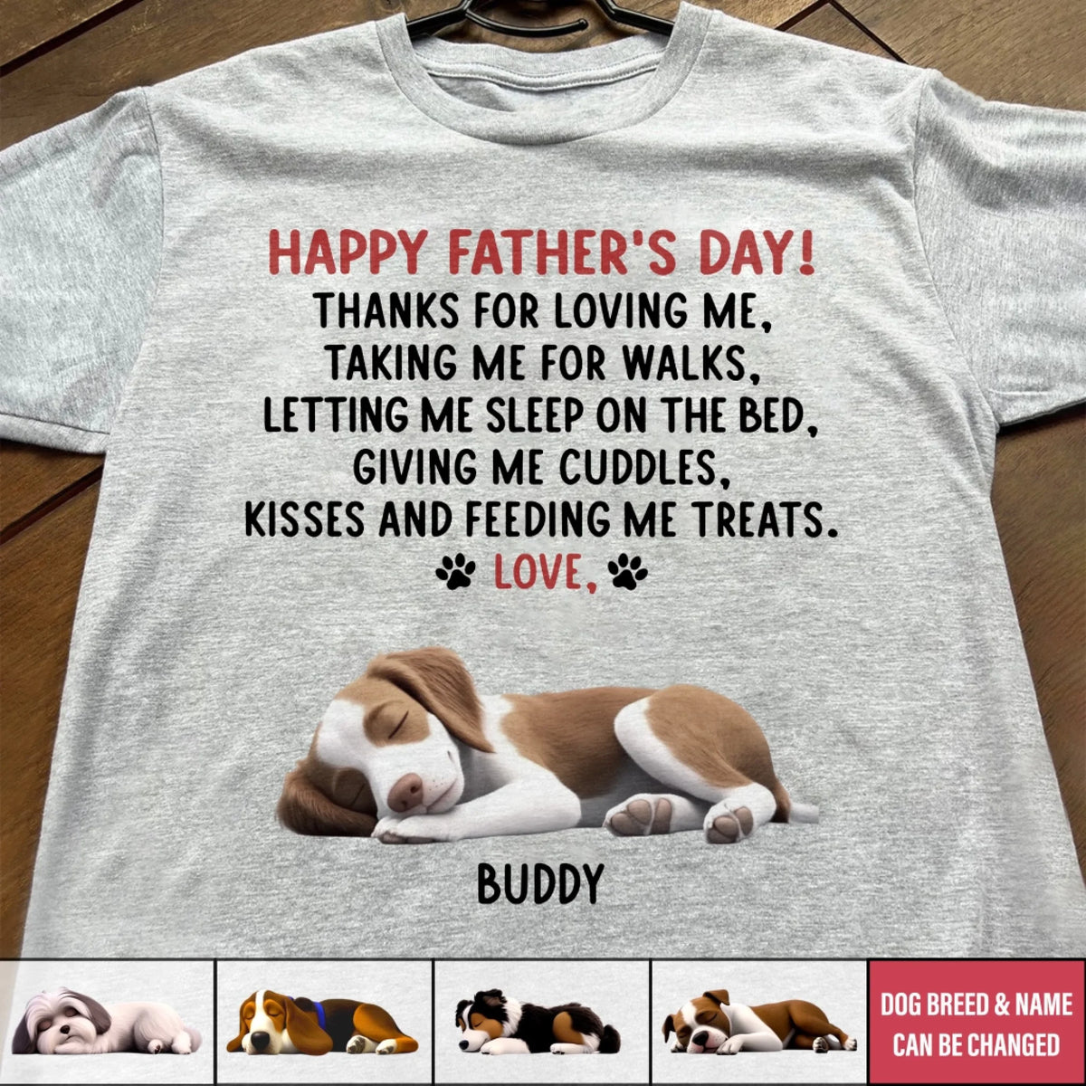 Happy Father's Day To The Best Dog Dad - Personalized T-Shirt, Gift For Dog Dad