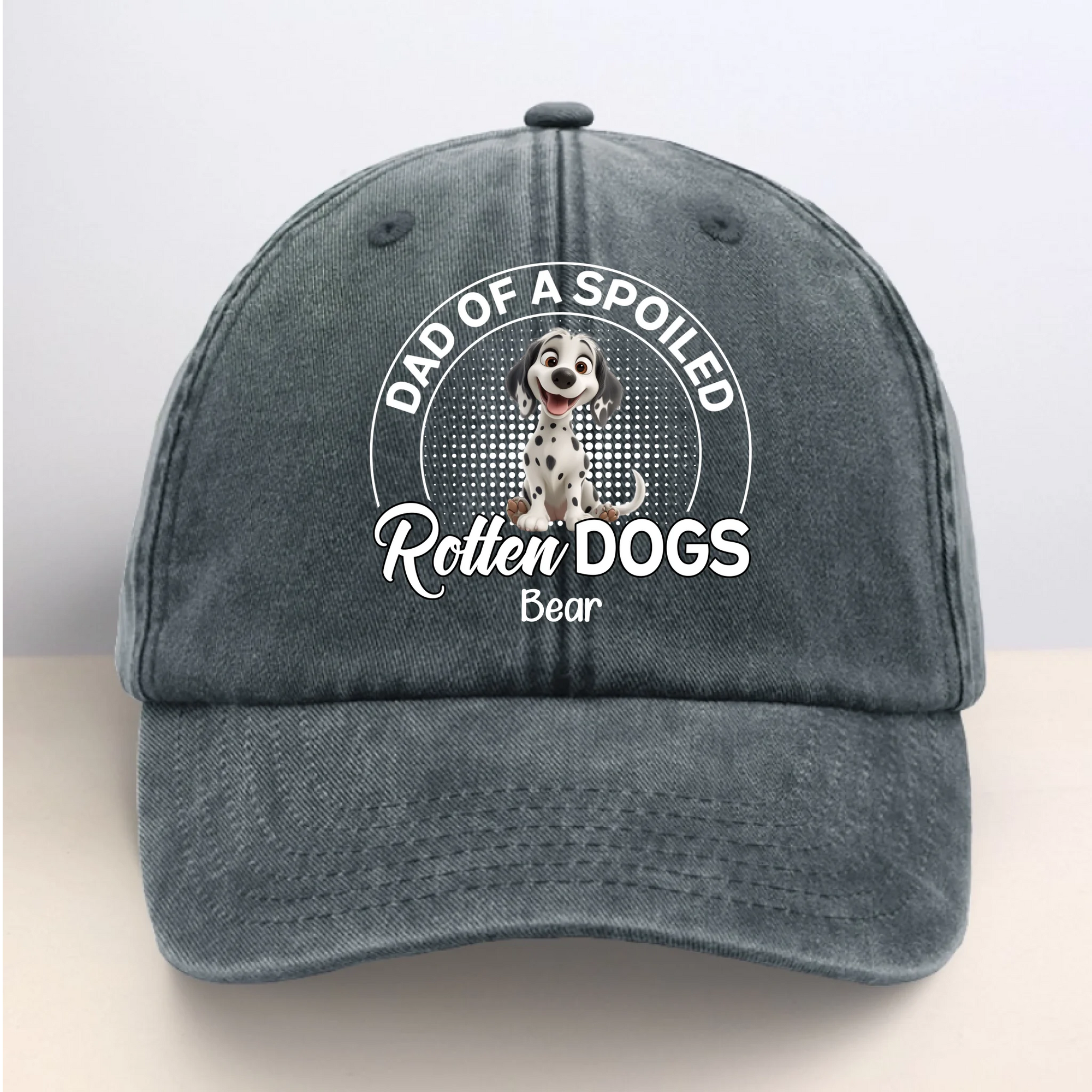 Dad Hat - Low Profile Baseball Cap, Dog Mom Design, Adjustable, Washed Black