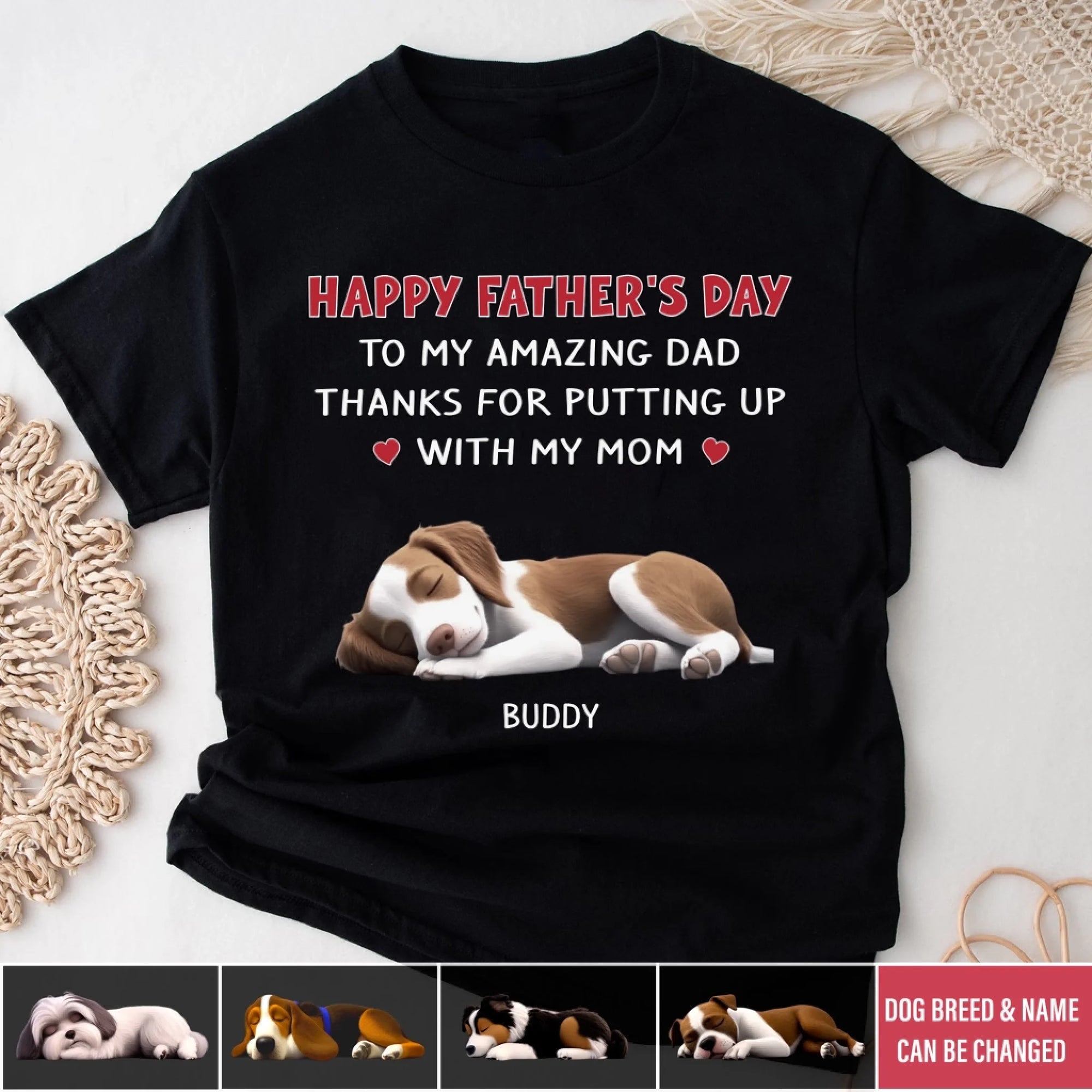 Thanks For Putting Up With My Mom - Personalized T-Shirt, Gift For Dog Lovers, Dog Dad