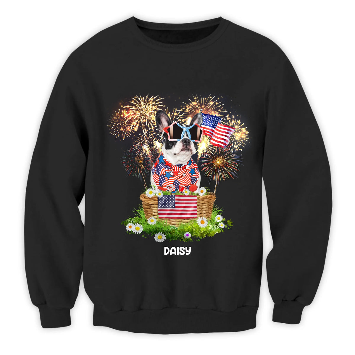 Cute Pet In A Basket 4th Of July - Personalized T-Shirt, 4th Of July Shirt, Gift For Pet