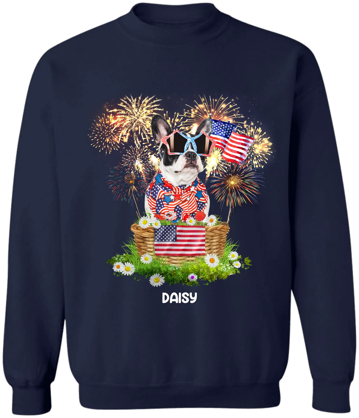 Cute Pet In A Basket 4th Of July - Personalized T-Shirt, 4th Of July Shirt, Gift For Pet