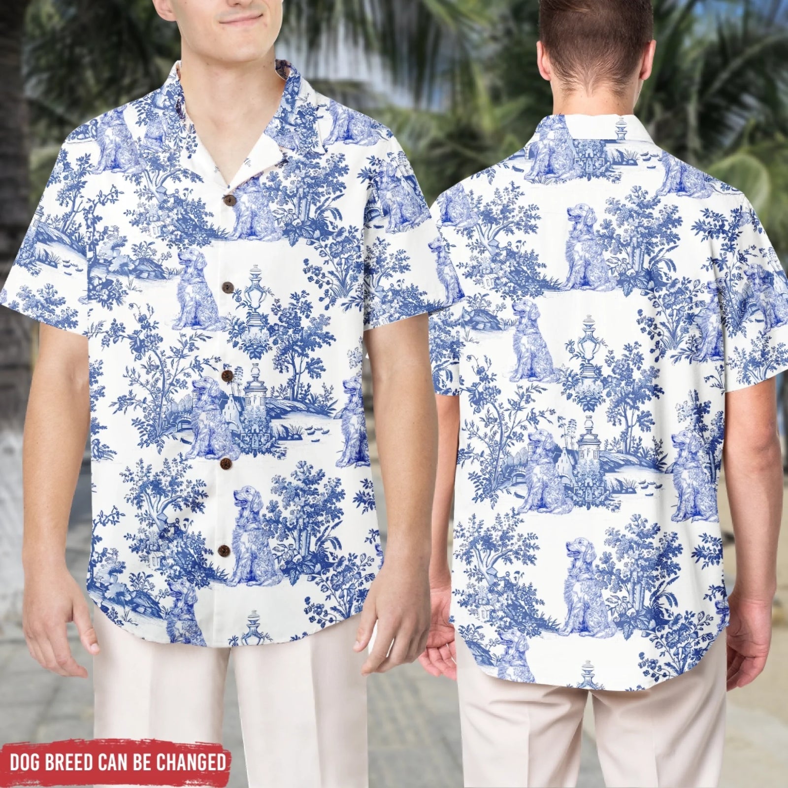 Dog Toile Fabri - Personalized Hawaiian Shirt, Gift For Dog Lover