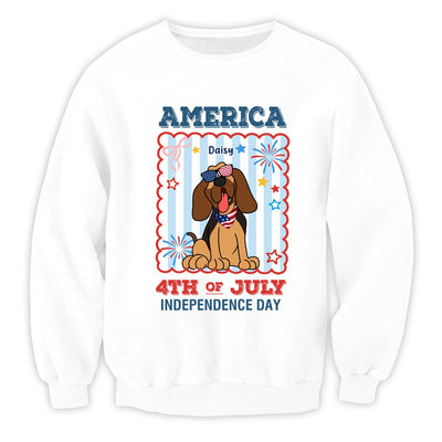 Custom Dog America 4th Of July - Personalized T-Shirt, Gift For Dog Lover