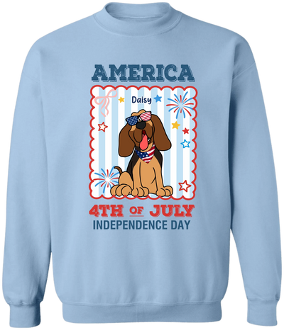 Custom Dog America 4th Of July - Personalized T-Shirt, Gift For Dog Lover