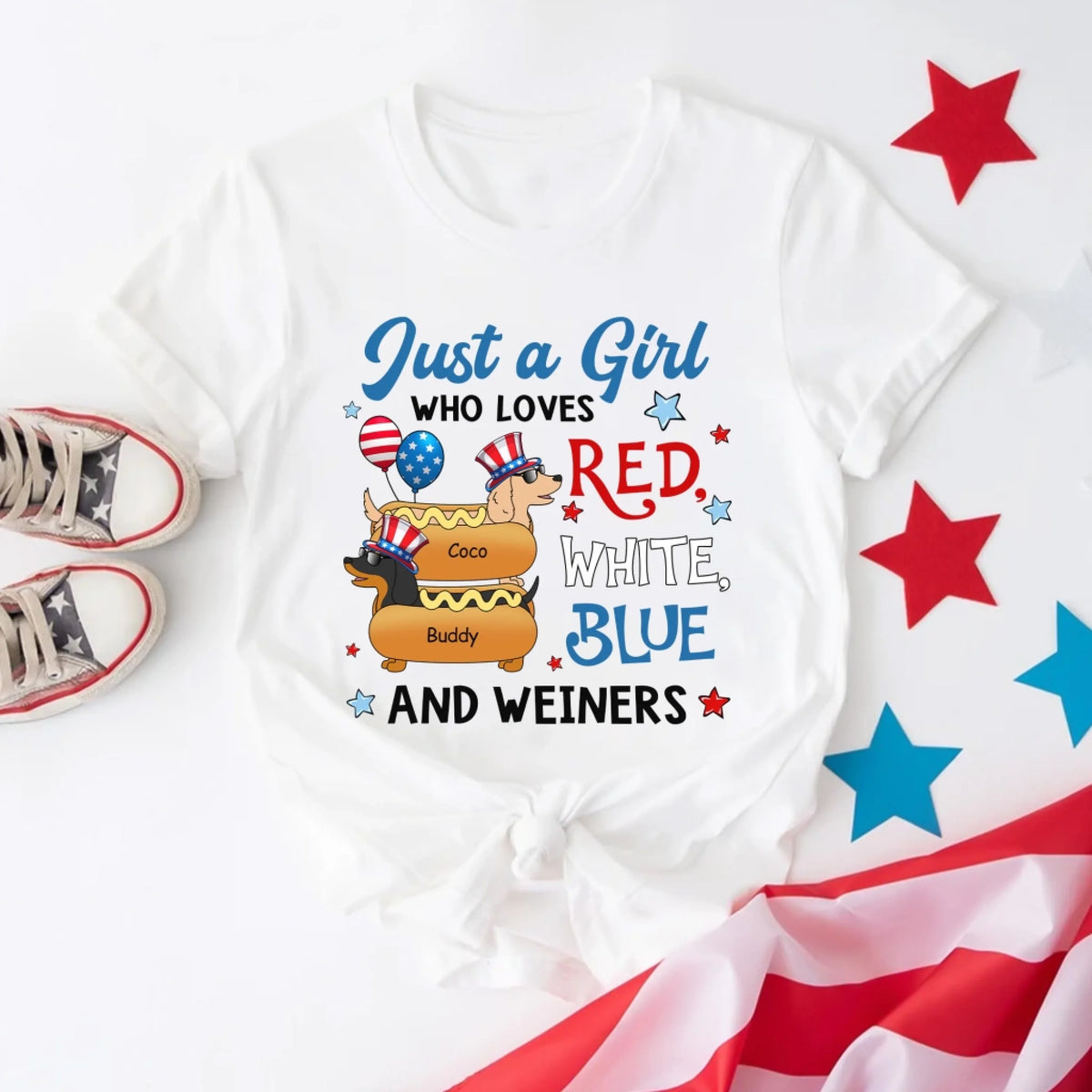 4th Of July Just A Girl Who Loves Red White Blue and Weiner mk 2