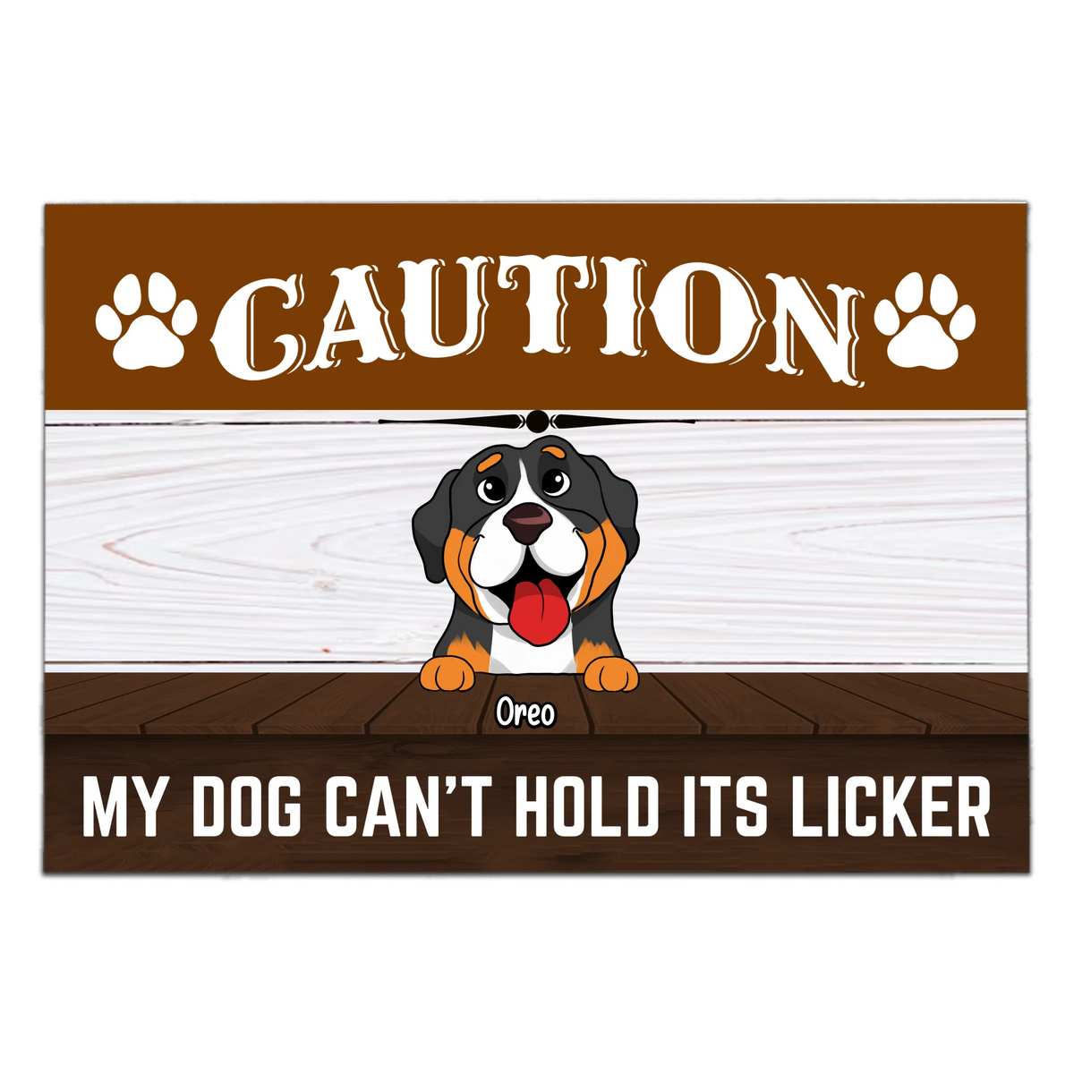 Caution Dog Can&#39;t Hold Its Licker - Personalized Doormat, Dog Owners Doormat, Gift for Dog Lover
