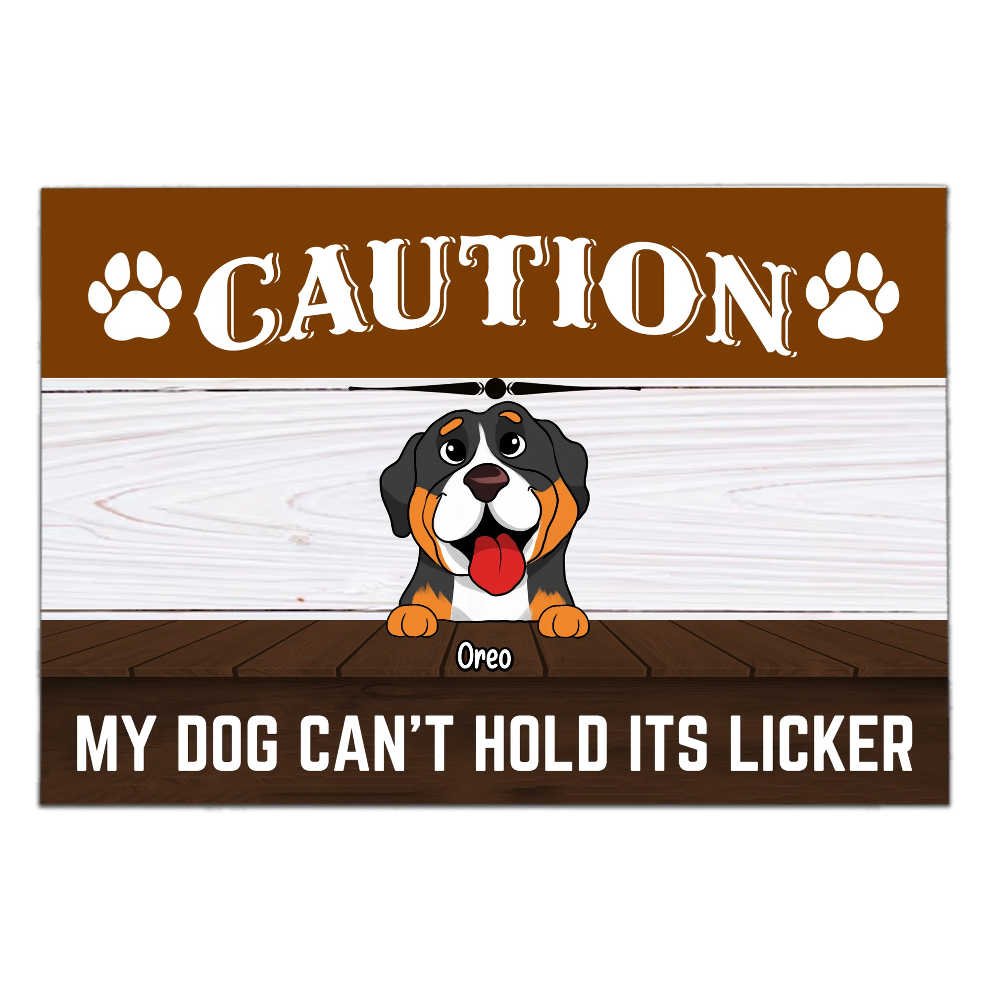 Caution Dog Can't Hold Its Licker - Personalized Doormat, Dog Owners Doormat, Gift for Dog Lover