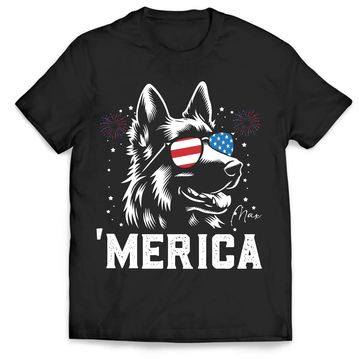 Dog 'Merica - Personalized T-Shirt, 4th Of July Dog Gift