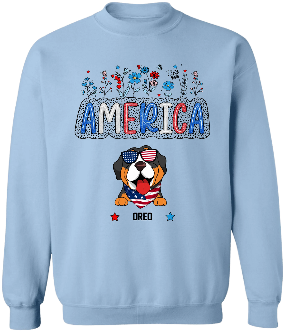 America Cute Dog - Personalized T-Shirt, 4th Of July Shirt, Gift For Dog Lovers