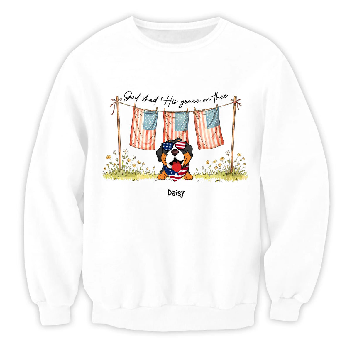 God Shed His Grace On Thee - Personalized T-shirt, 4th of July Gift, Shirt for Dog Lover