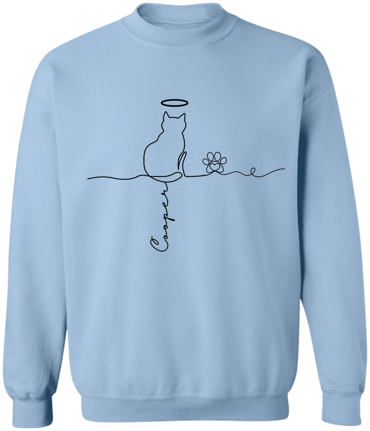 Custom Cat's Name Line Art - Personalized T-Shirt, Gift For Cat Owner, Cat Mom, Cat Dad Shirt