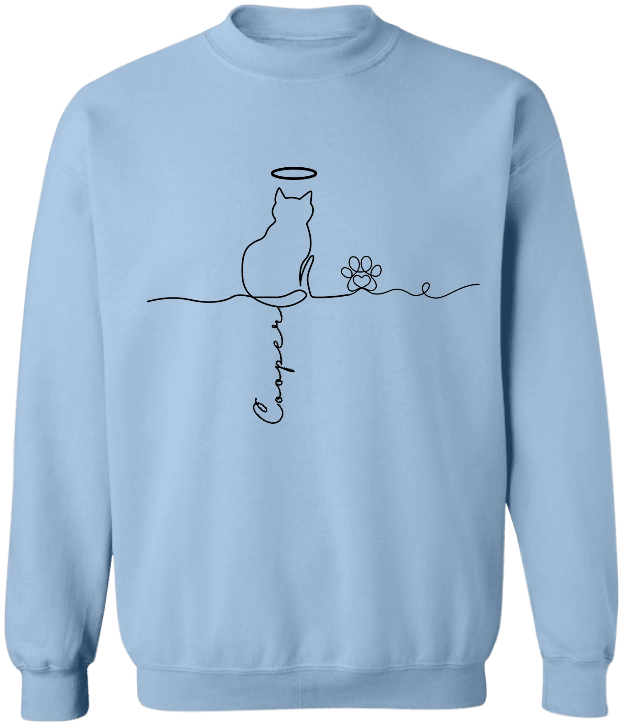 Custom Cat's Name Line Art - Personalized T-Shirt, Gift For Cat Owner, Cat Mom, Cat Dad Shirt