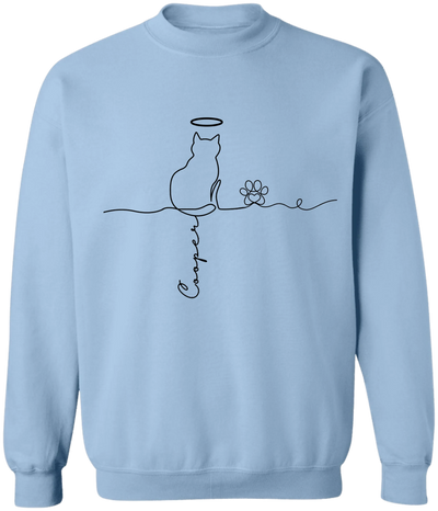 Custom Cat's Name Line Art - Personalized T-Shirt, Gift For Cat Owner, Cat Mom, Cat Dad Shirt