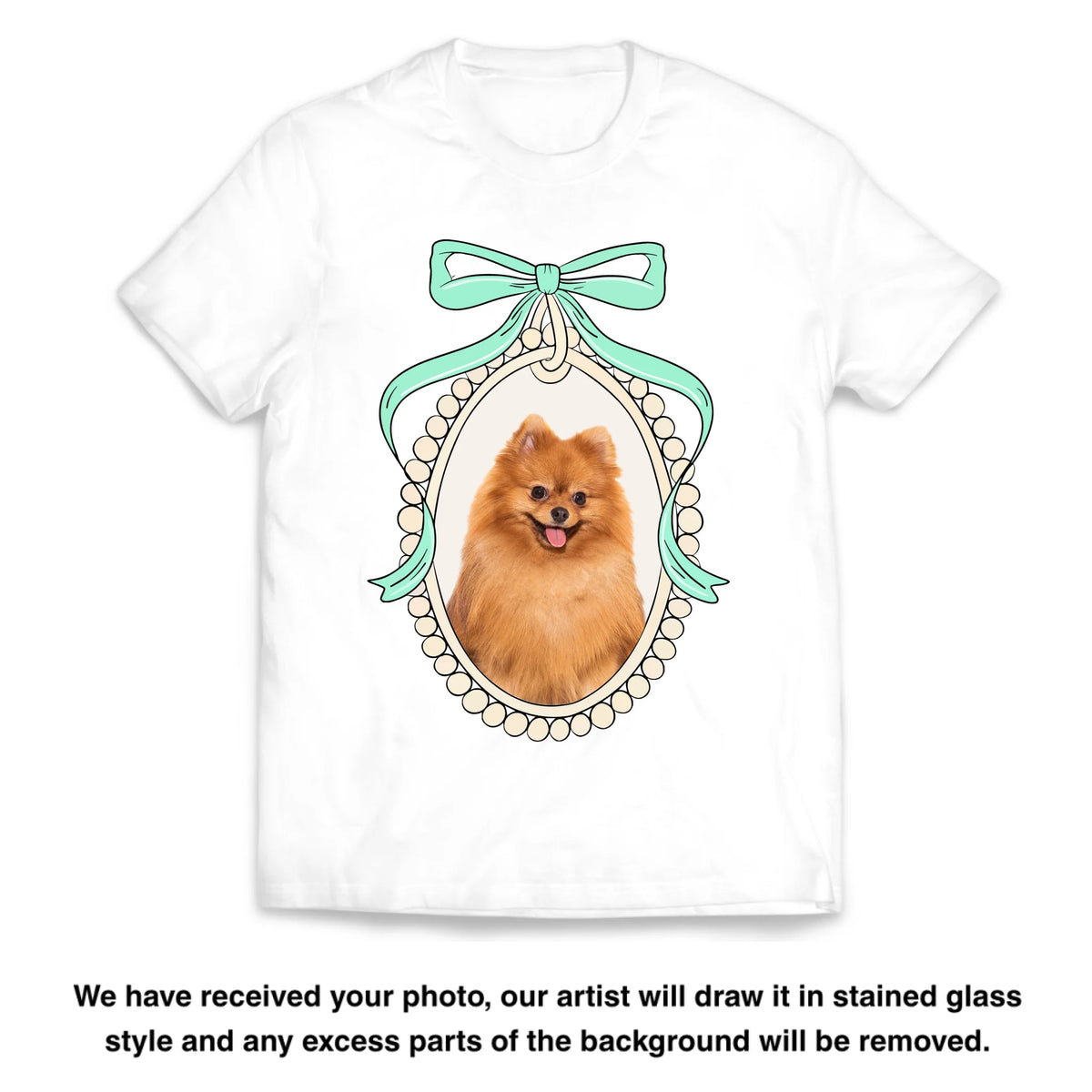 Retro Coquette Custom Pet Portrait - Personalized T-Shirt, Princess Inspired, Dog Mom Gift