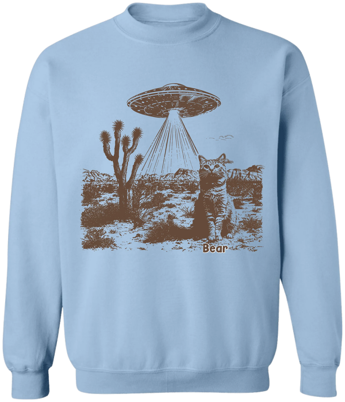UFO Cowboy Cat - Personalized T-Shirt, Funny Gift For Cat Lovers
