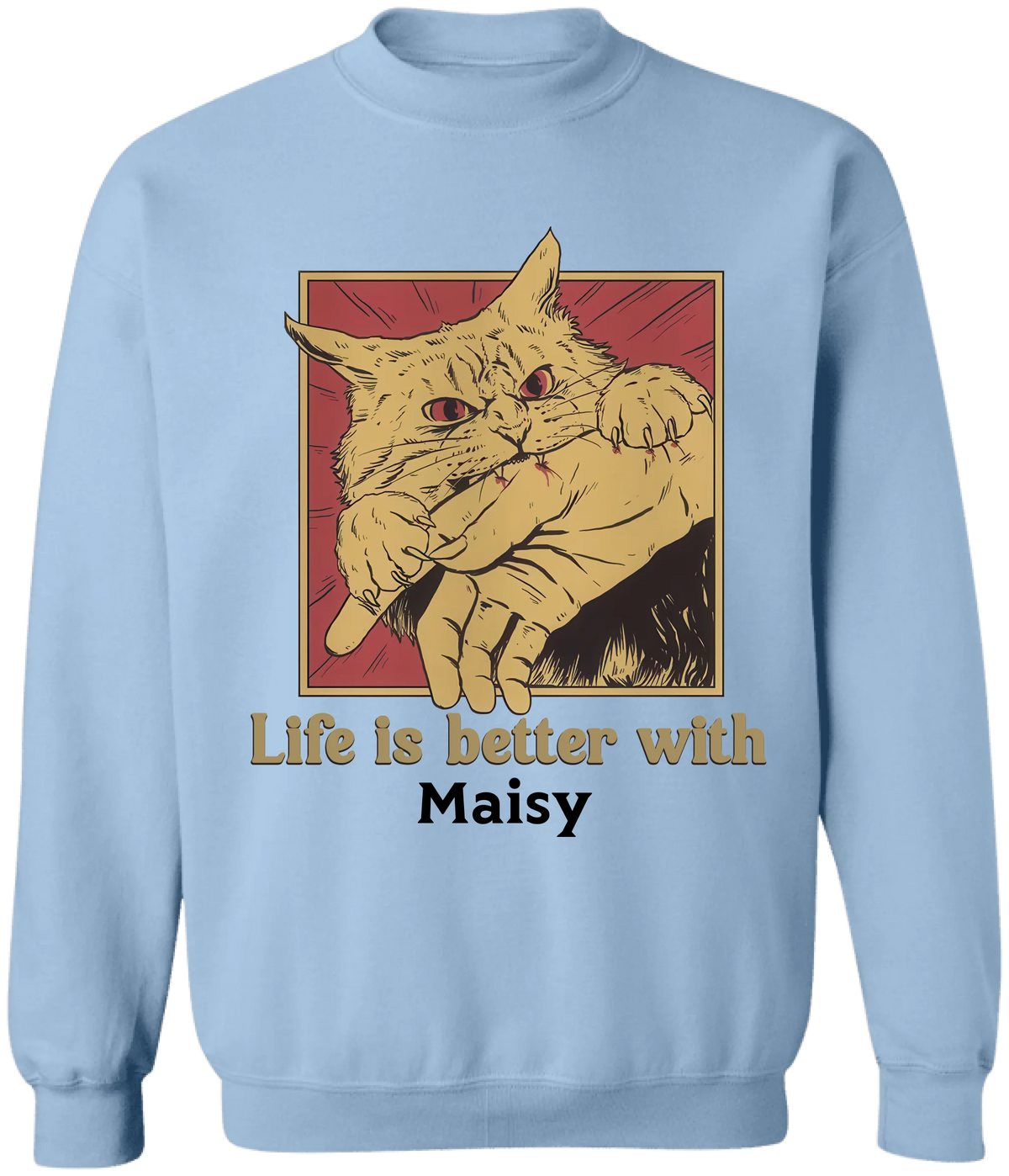 Life Is Better With Cat - Personalized Tshirt, Gift For Cat Lover, Cat Bite Shirt