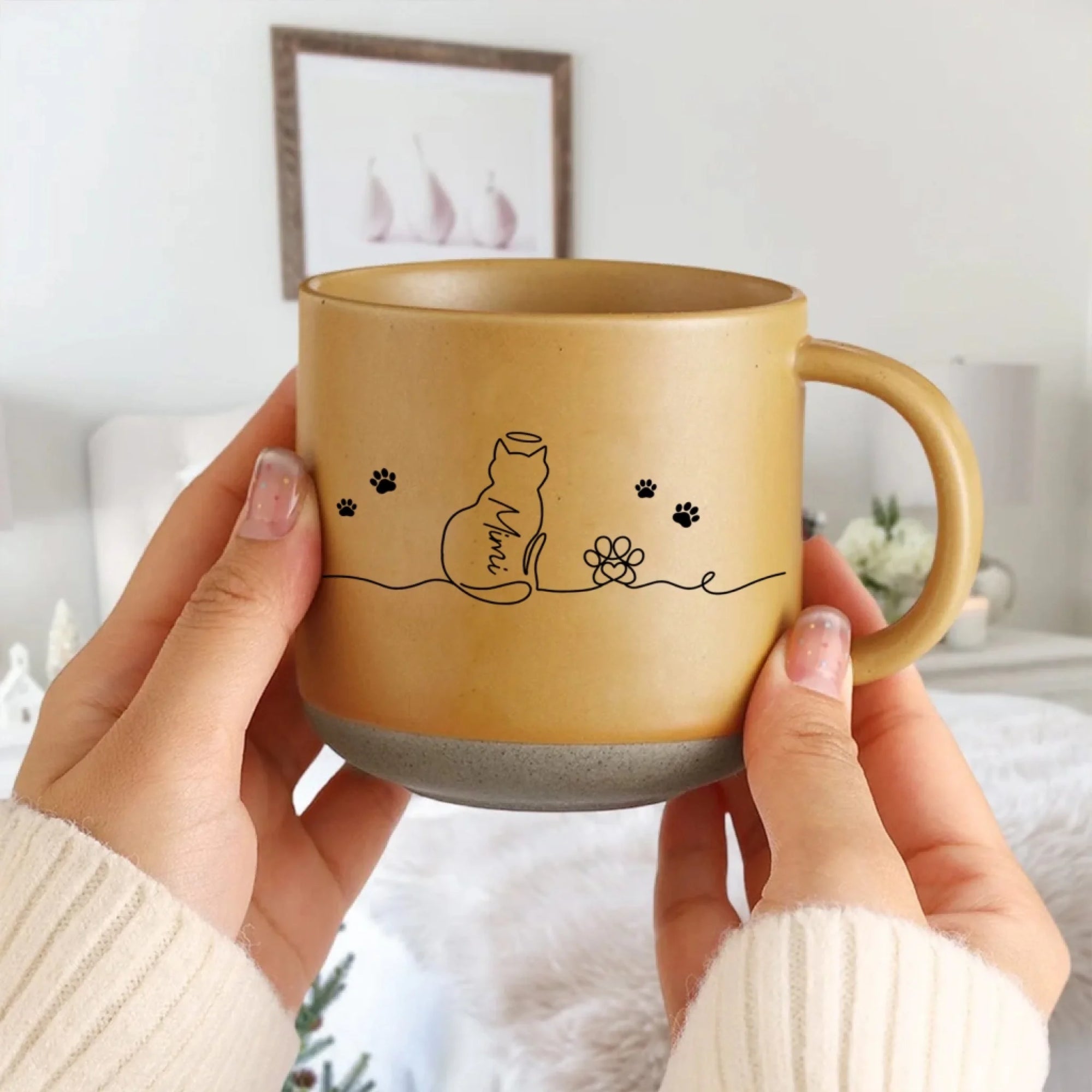 Custom Gift For Cat Lover, Cat Line Art mk 6