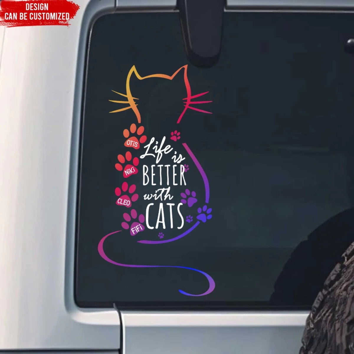 Life Is Better With Cats - Personalized Decal, Gift For Cat Lover