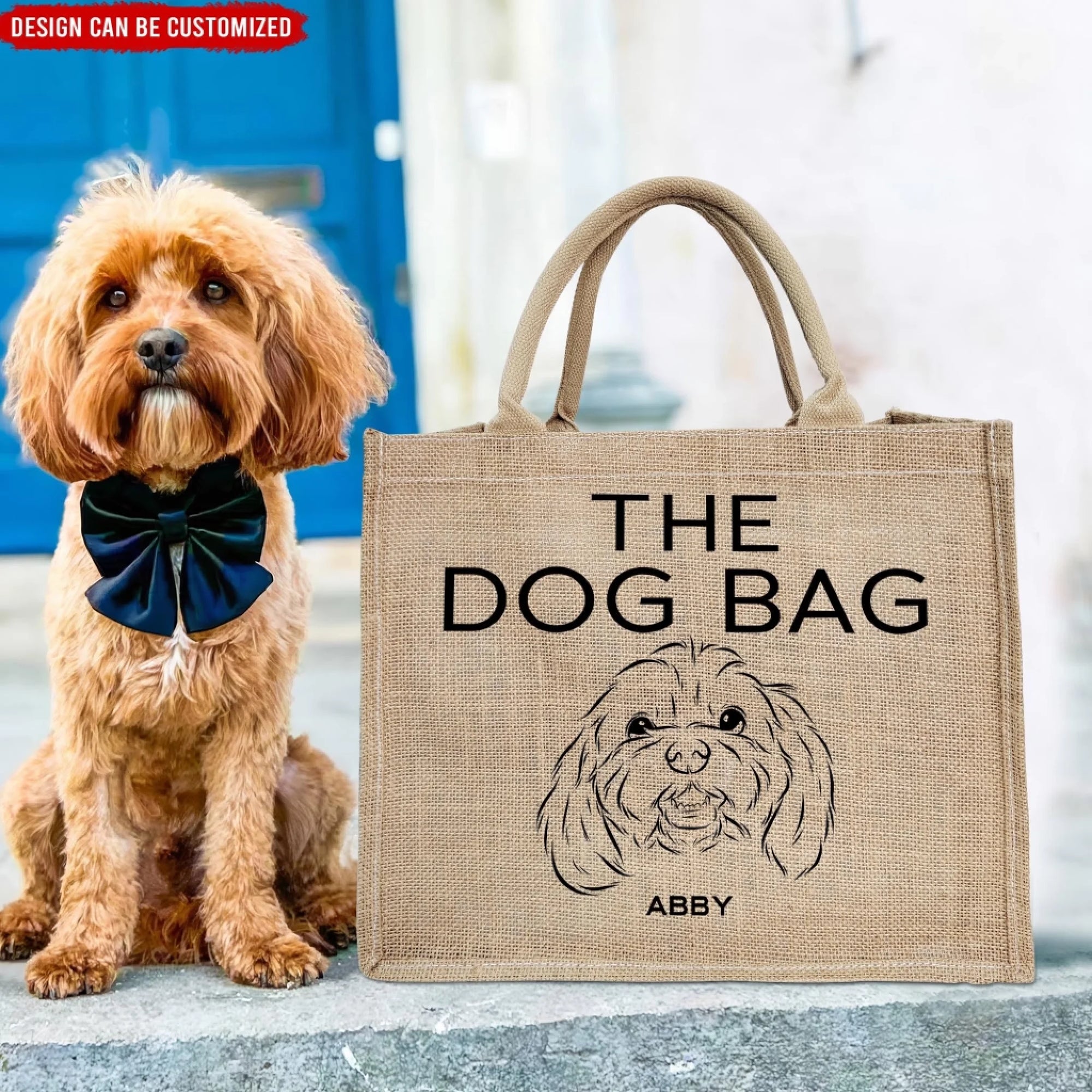 The Dog Bag - Personalized Jute Tote Bag, Gift For Dog Lovers