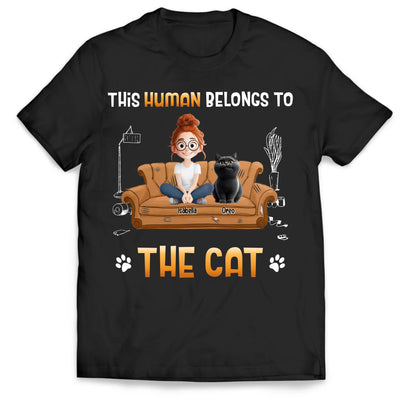 This Human Belongs To The Cat - Personalized T-Shirt, Gift For Cat Lovers