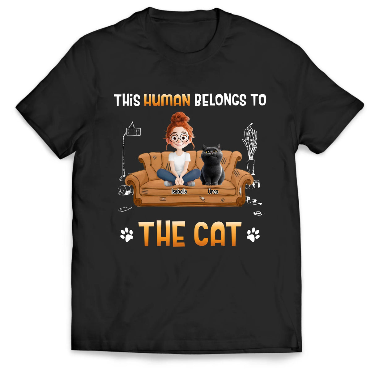 This Human Belongs To The Cat - Personalized T-Shirt, Gift For Cat Lovers