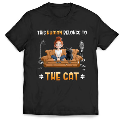 This Human Belongs To The Cat - Personalized T-Shirt, Gift For Cat Lovers