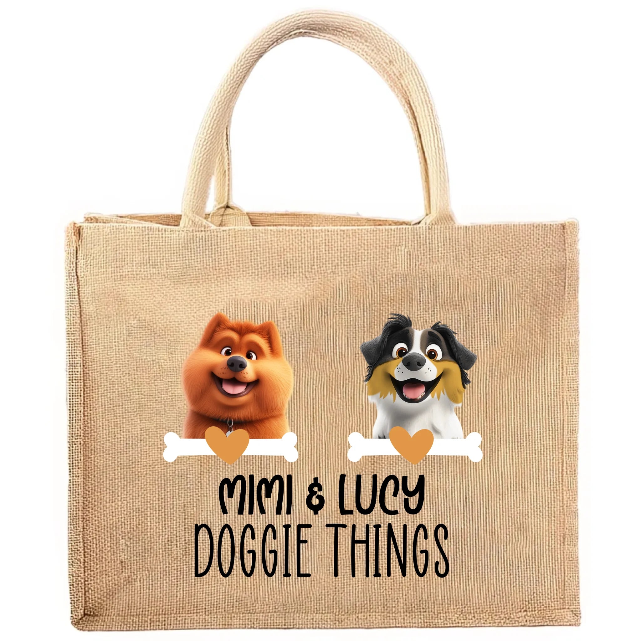 Doggie Things - Personalized Jute Tote Bag, Gift for Dog Lovers, Dog Mom/Dog Dad Gift