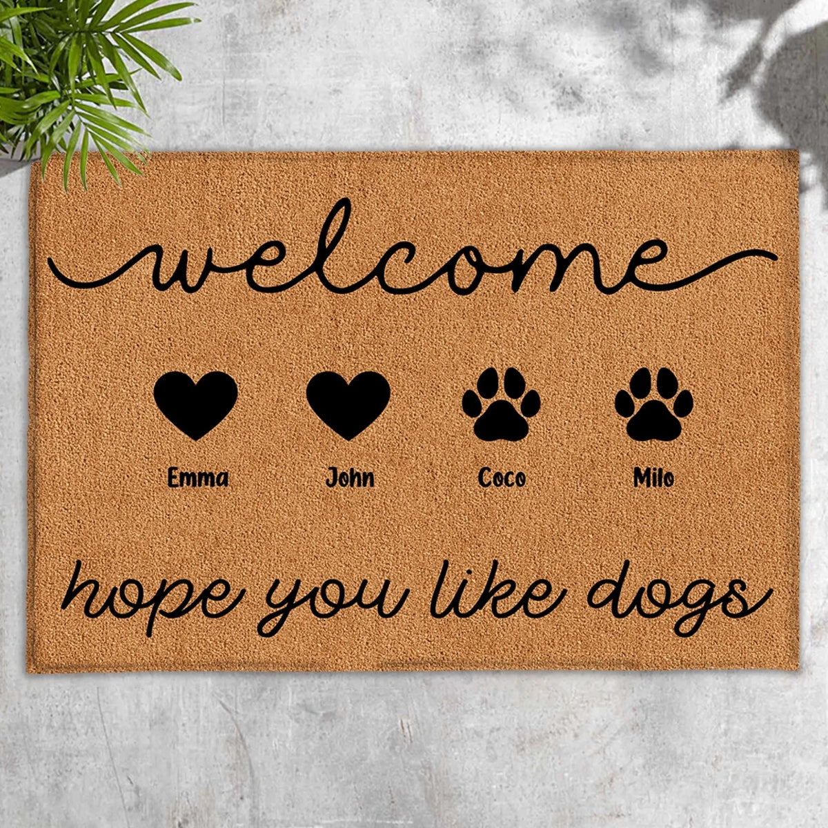 Welcome Hope You Like Dogs- Personalized Doormat, Gift For Dog Lover, Dog Owner House Decor