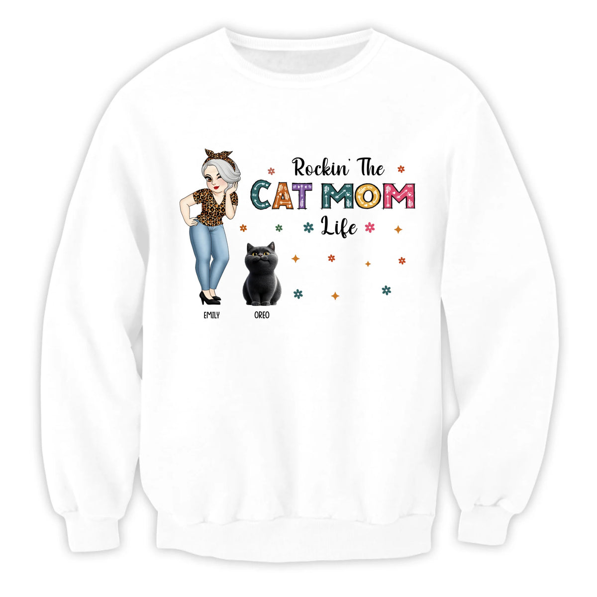 Rockin' The Cat Mom Life - Personalized T-Shirt, Gift For Cat Mom