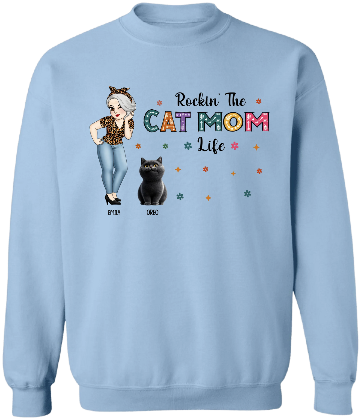 Rockin' The Cat Mom Life - Personalized T-Shirt, Gift For Cat Mom