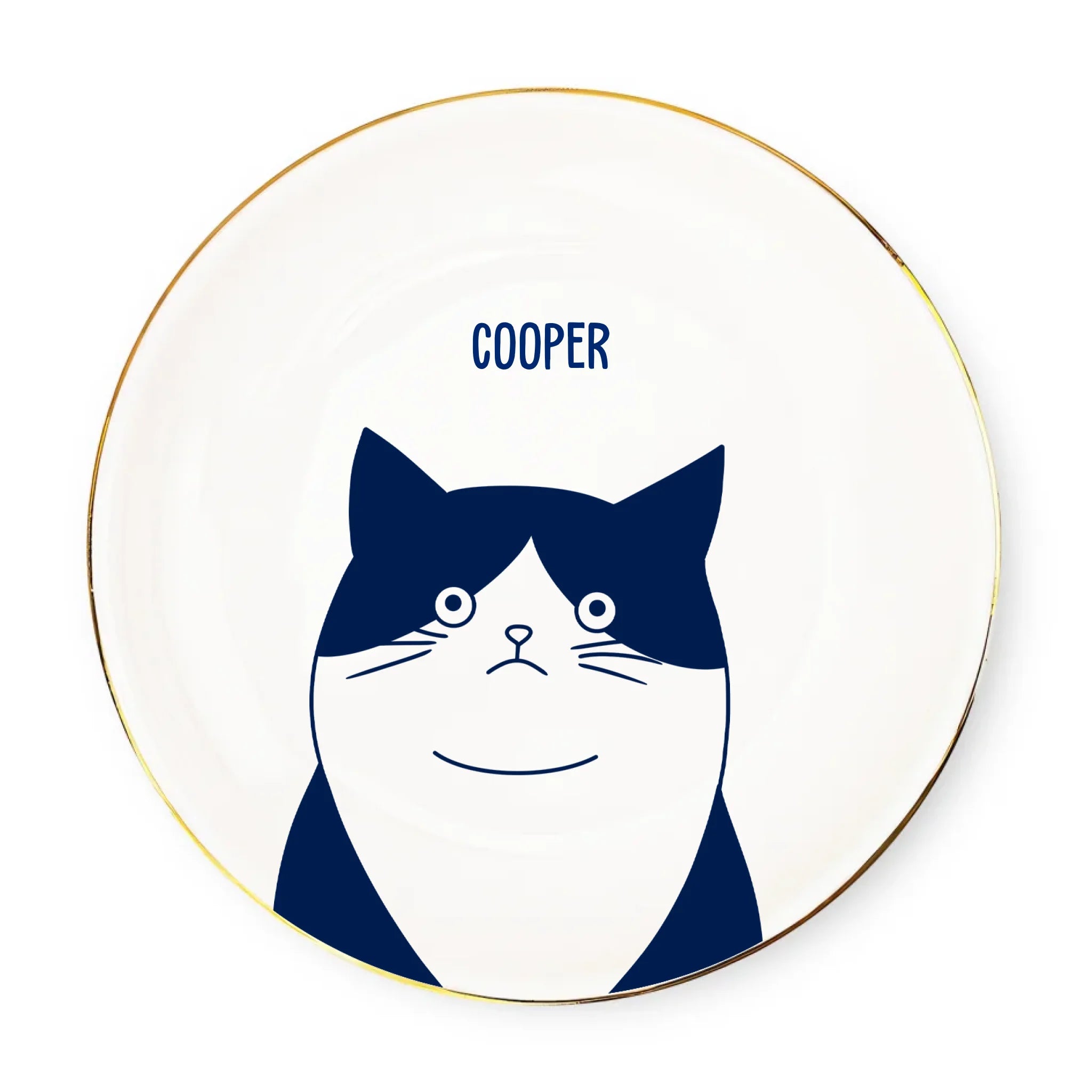 Medium Cat Japanese Mino - Personalized Jewelry Dish Full Printed, Gift For Cat Lovers