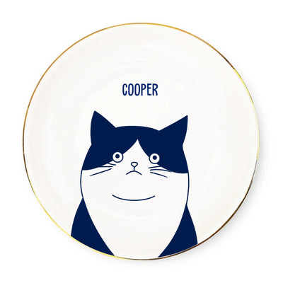 Medium Cat Japanese Mino - Personalized Jewelry Dish Full Printed, Gift For Cat Lovers