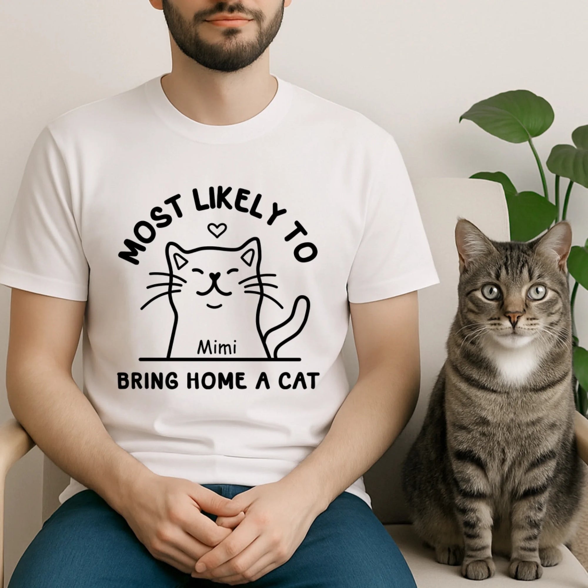 Most Likely To Bring Home A Cat - Personalized T-Shirt, Gift For Cat Lover