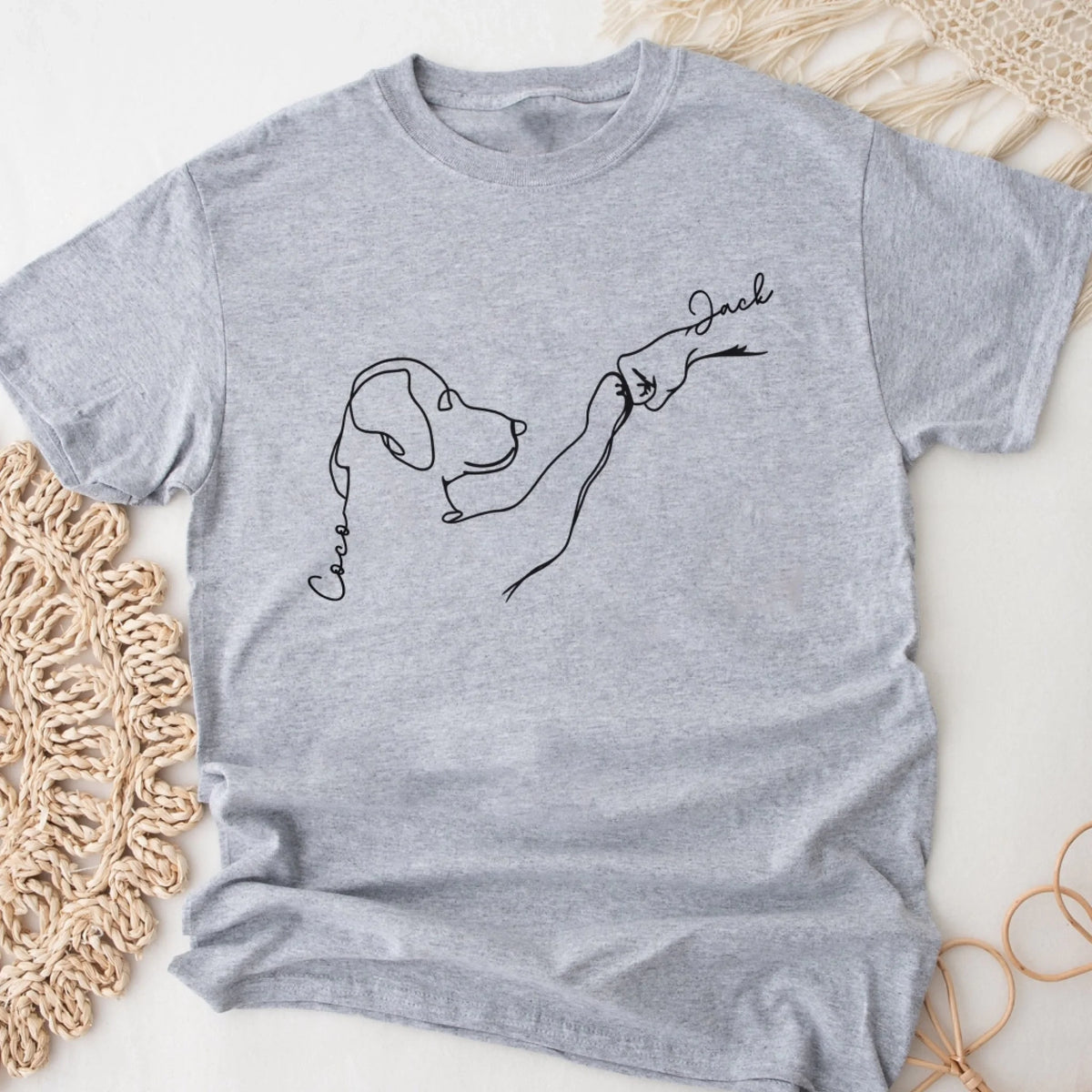 Dog Fist Bump One Line Art mk 2