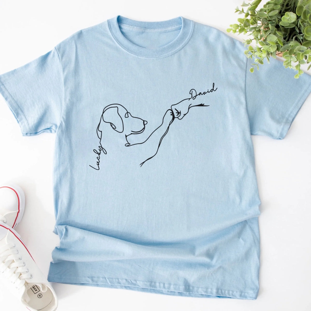 Dog Fist Bump One Line Art mk 5