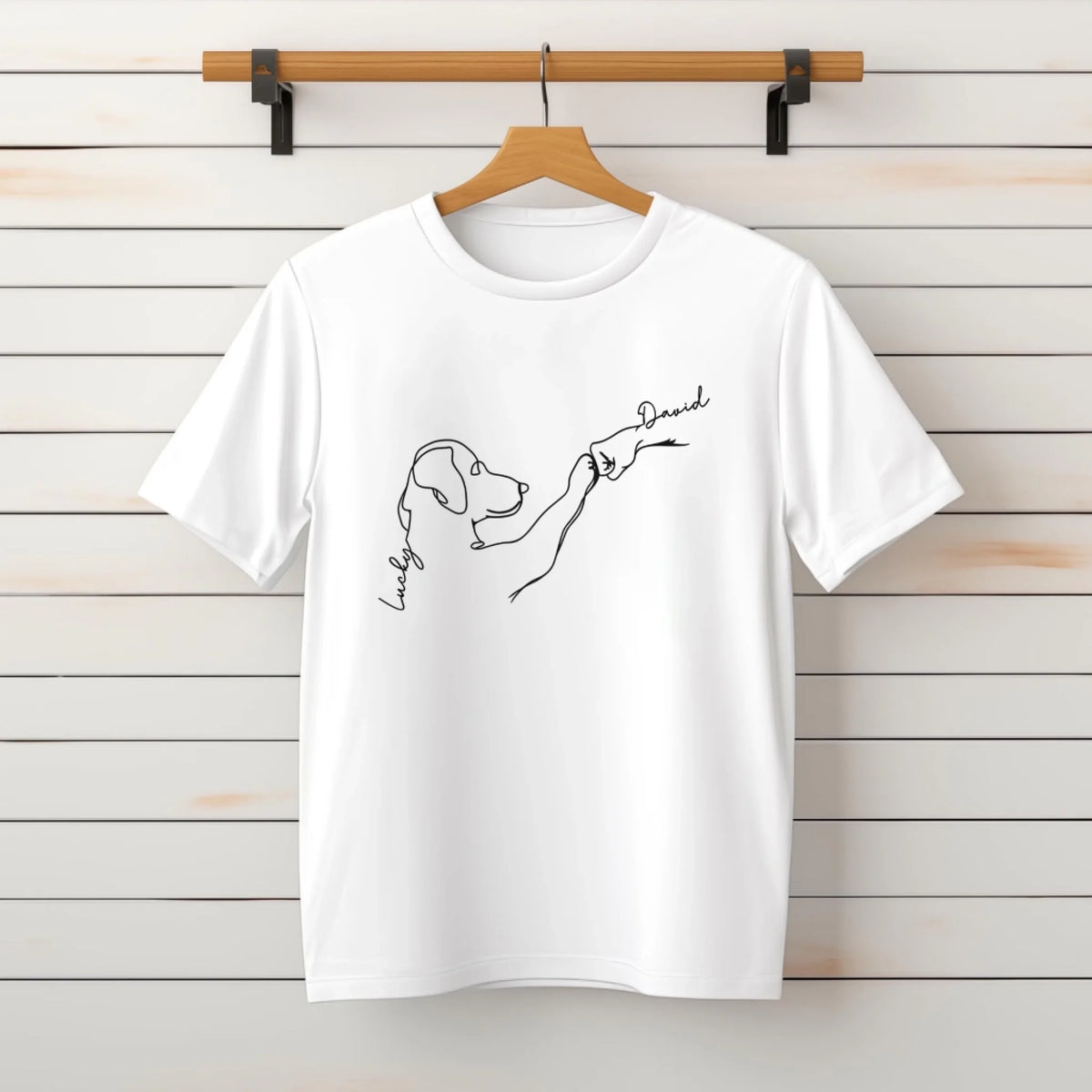 Dog Fist Bump One Line Art mk 4