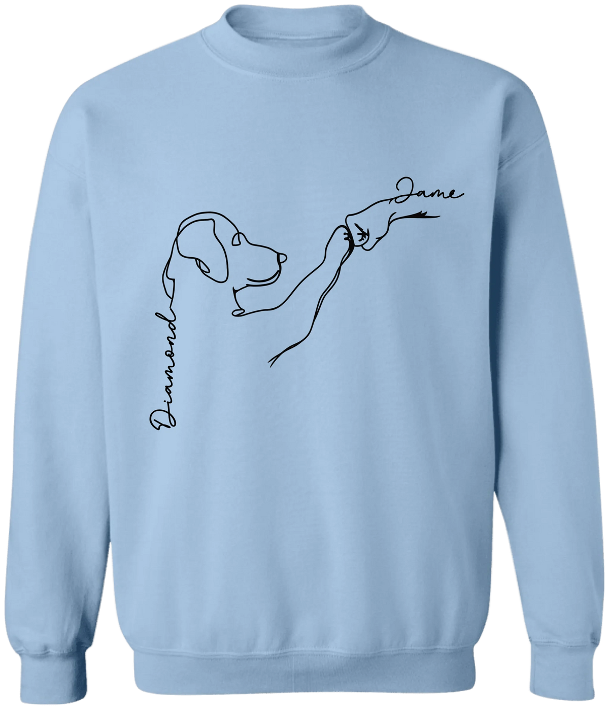 Dog Fist Bump One Line Art - Personalized T-Shirt, Gift for Dog Dad/Dog Mom, Dog Lover's Gift