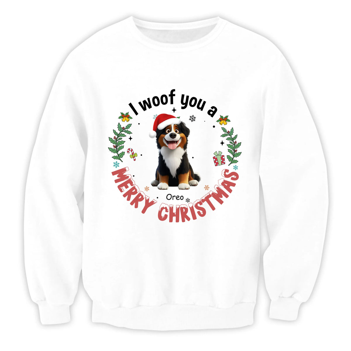 I Woof You A Merry Christmas - Personalized T-Shirt, Gift For Dog Lovers
