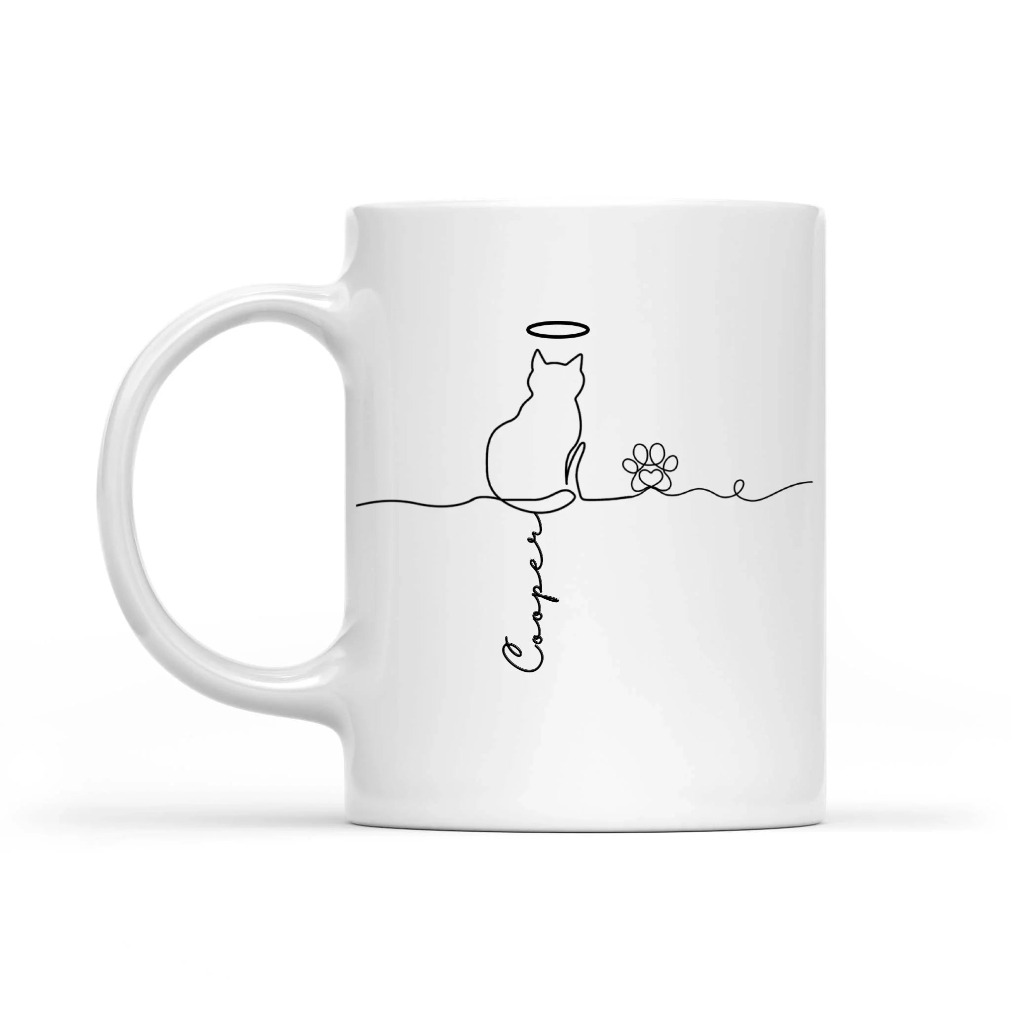 Custom Cute Cat Line Art - Personalized Mug, Gift For Cat Owner, Cat Lover Mug