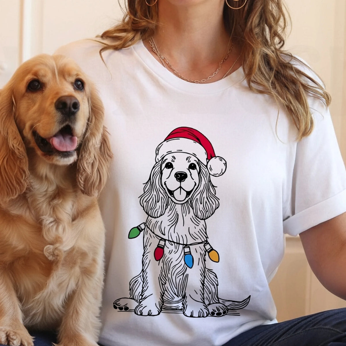Holiday Santa Dog Christmas - Personalized T-shirt/ Sweatshirt, Gift For Dog Lover