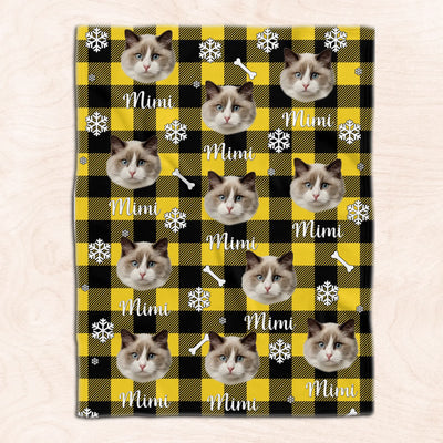 Christmas Pet Photo - Personalized Blanket, Christmas Blanket Using Pet Photo