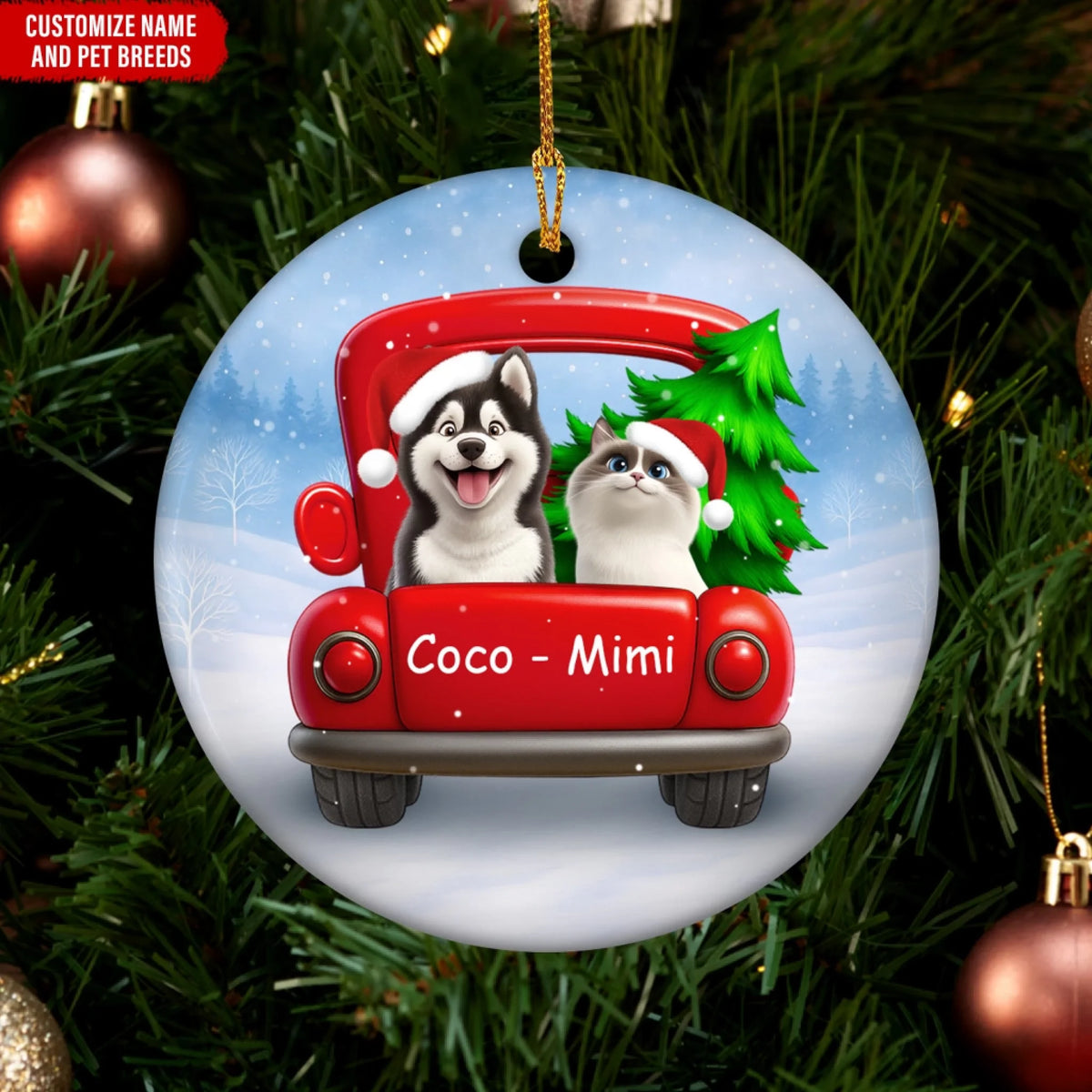 Pet Christmas With Red Truck mk ads